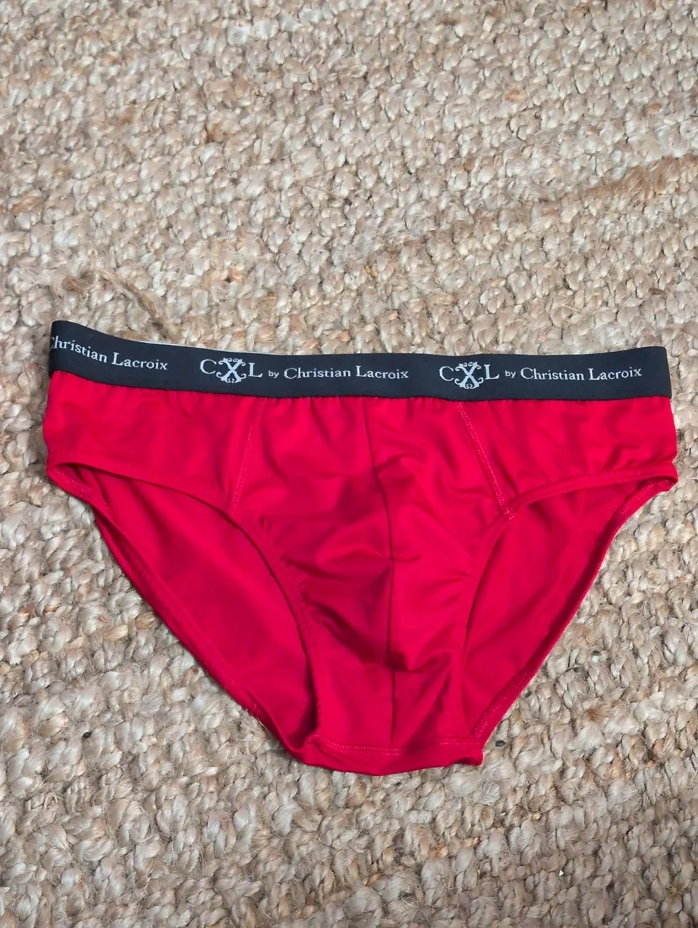 CXL BY CHRISTIAN LACROIX RED STRETCH BRIEF CONTOUR POUCH LARGE NWOB